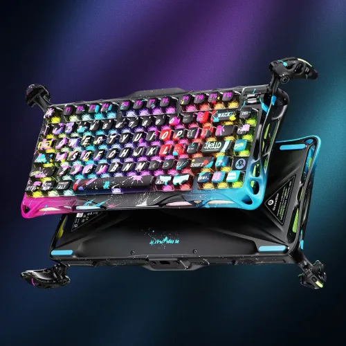 Teclado Gravastar V75 PRO Neon Graffiti Limited Edition Switch UFO + WL HUAN