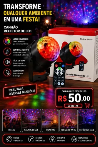 CANHÃO REFLETOR DE LED
