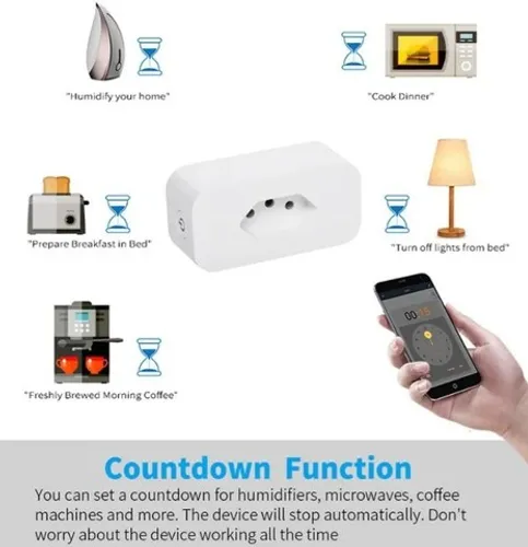 Tomada Wifi Bivolt 16a Medidor De Consumo Alexa Google Arduino Automação COD-AM503 