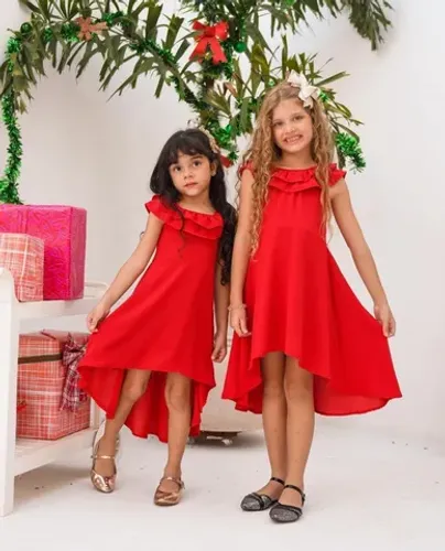 Vestido mullet vermelho - 3 anos