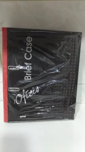 Fichário Brief Case Preto - Formato Ofício