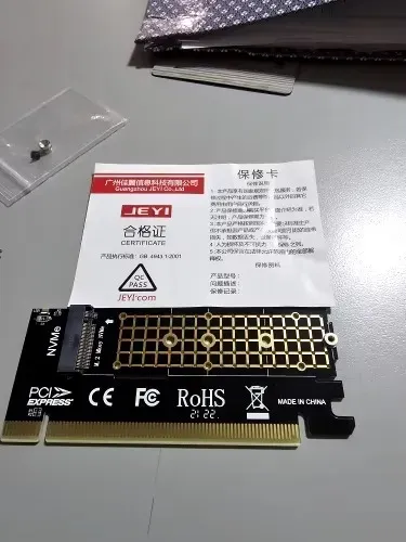  JEYI-M.2 NVMe para PCIe X16 - Expansão de SSD PCIe 4.0/3.0 para Desktop