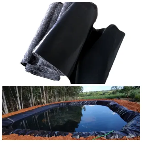 Geotêxtil PVC Preto (Lona 0,8 mm) com manta p/ Lagos Ornamentais, Coberturas, Tanques  5x5