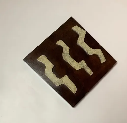 QUADRO MDF ALTO RELEVO DA ARTE PRÓPRIA MARROM ESCURO COM BEGE