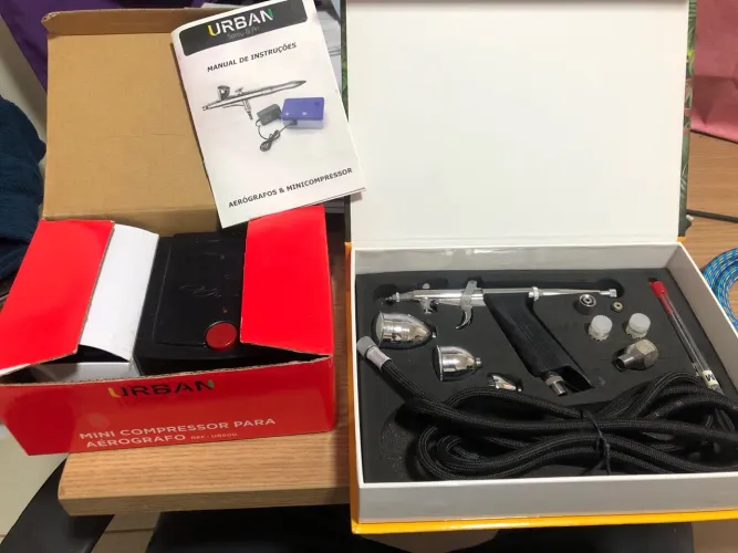 Kit aerógrafo 10 peças (com compressor)