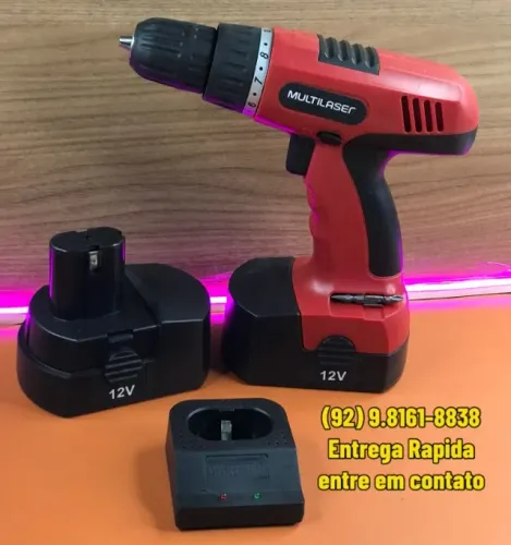 Parafusadeira e Furadeira da Multilaser Profissional com duas baterias e carregdor complet