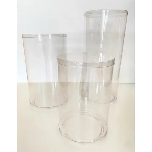 Trio cilindros transparentes para festa 