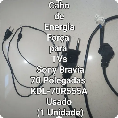 Cabo de Energia, Força para TV Sony Bravia KDL-70R555A Antigo 