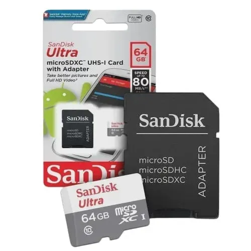 Cartão de Memória Sandisk 64gb Classe 10 Ultra Micro Sd Com Adaptador  *ENTREGA GRÁTIS*