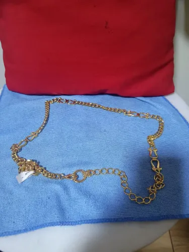 Cinto de luxo em metal formato corrente 
