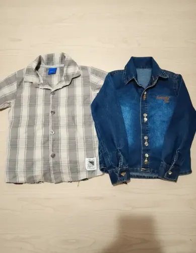 lote com 2 camisas infantis menino