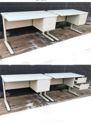 Mesa para escritório 100% MDF com base em aço