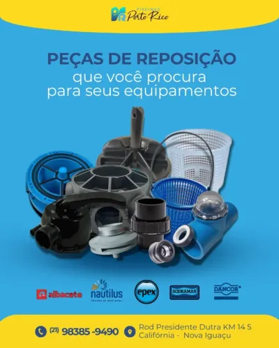PEÇAS DE REPOSIÇÃO PARA BOMBAS, FILTROS SAUNAS DE PISCINA