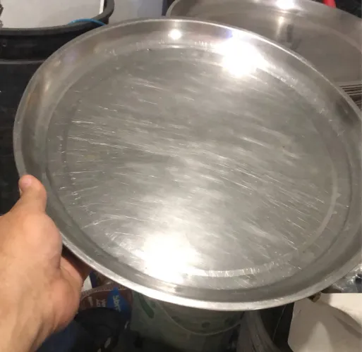 Forma bandeja inox para pizza restaurante pizzaria