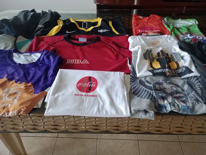Lote de camisetas G e GG e 3 bermudas tac tel