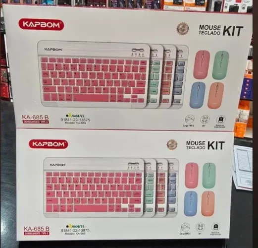 Kit Teclado e Mouse sem Fio Recarregável para Notebook