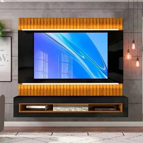 Painel 100% MDF Ripado e LED p/ TV até 65' Belutti - Entrega e montagem Grátis p/ Fortal