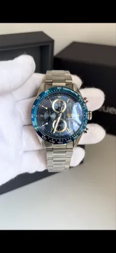 Relógio TAG Heuer Carrera Azul Automático Linha Premium AAA+ Estojo + Manual 