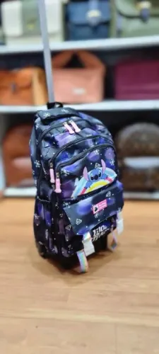 Mochila escolar de rodinhas infantil Stitch