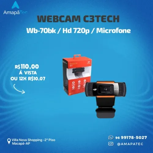 Webcam C3tech Resolução Hd 720p Usb  Microfone