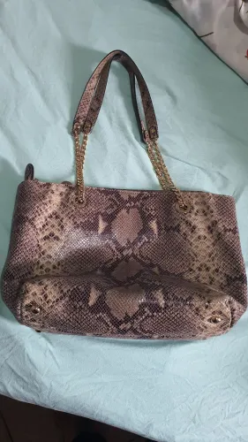 Bolsa couro legítimo Michael Kors estampa cobra