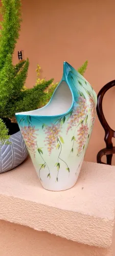 Vaso de cerâmica Weiss Fleurs Vintage pintadona mão