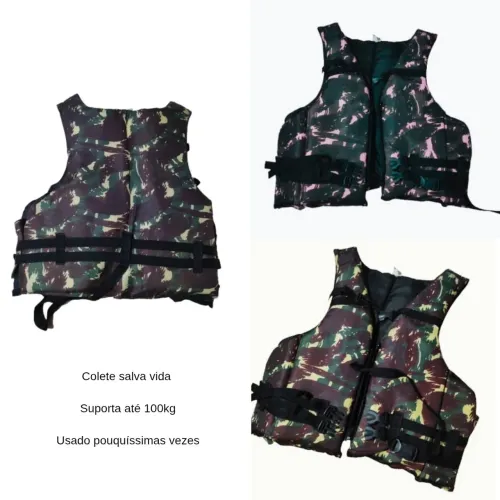 Colete Salva-Vidas Camuflado - Suporta até 100kg