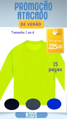 Kit 15 Camiseta Uv praia menino