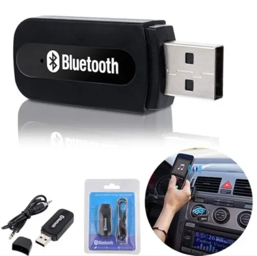 Receptor Bluetooth Usb P2 Áudio Stereo 2.1 Adaptador Músicas Som de carro