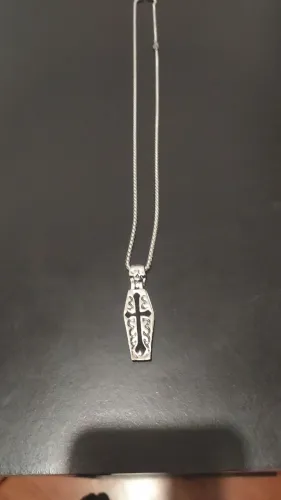 Colar Coffin Gótico Cruz Aço Inoxidável