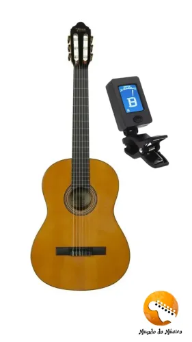 KIT-Violão Valência Vc 264 Ht Nylon Acústico + Afinador Digital
