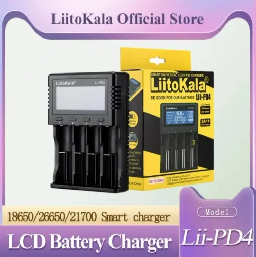 Carregador de pilha Liitokala lii-PD4 inteligente AA, aaa, 18650, 26650