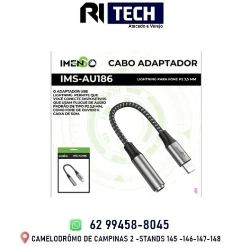 Cabo Adaptador Lightning iPhone Áudio P2 Fone de Ouvido Imenso 1 Ano Garantia