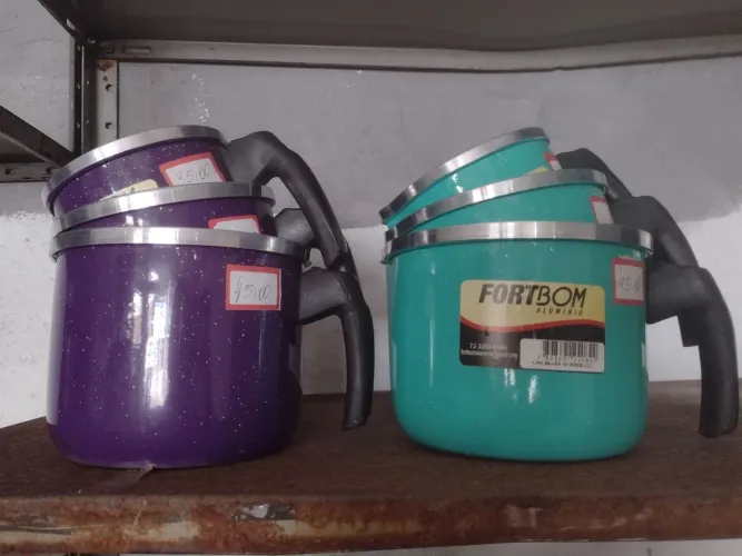 Kit de Canecões  Alumínio - Verde e Roxo