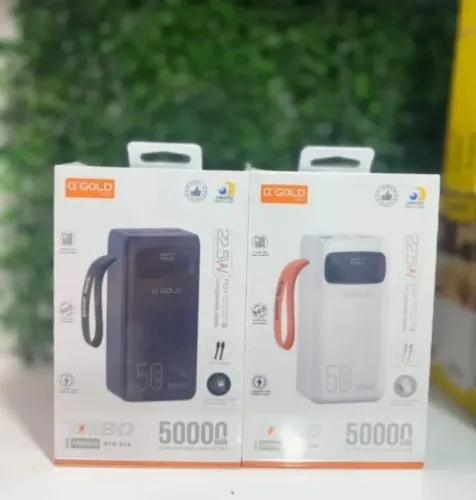 Power Bank 50.000Mah Carregador Rápido Com Display Portátil - Gold