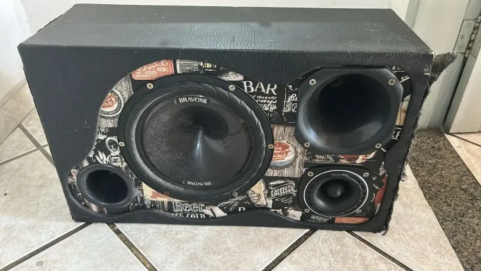 Caixa Trio Automotiva Completa + Módulo Stetsom 480W (Para Conserto ou Peças)