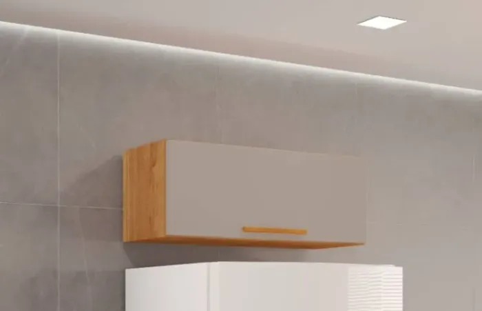 Armário Aéreo de Cozinha Geladeira Valencia Cinamomo.Off White Salleto - Entrega Rápida! 