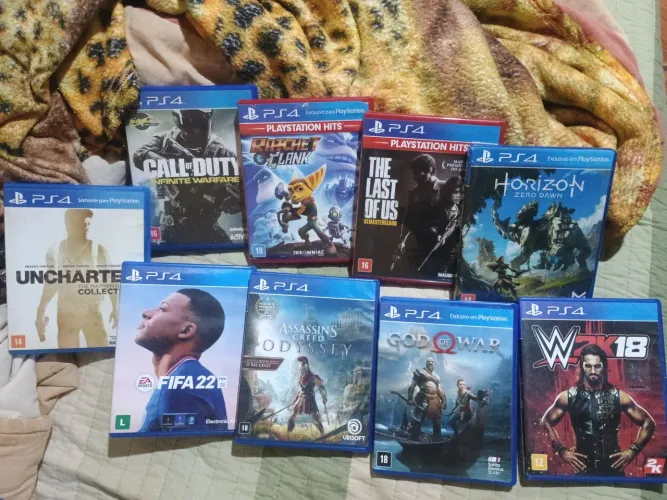 9 jogos de ps4 usado, todos em ótimo estado de conservação.