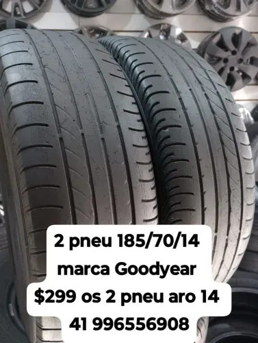 Pneu 185/70/14 Goodyear $299 os 2 pneus aro 14 usados roda muito ainda