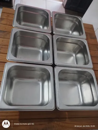 6 CUBAS INOX PARA BUFFET 