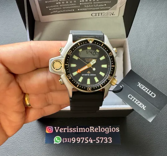 Relógio Citizen Aqualand Jp2004 Série Ouro Novo Sem Uso 