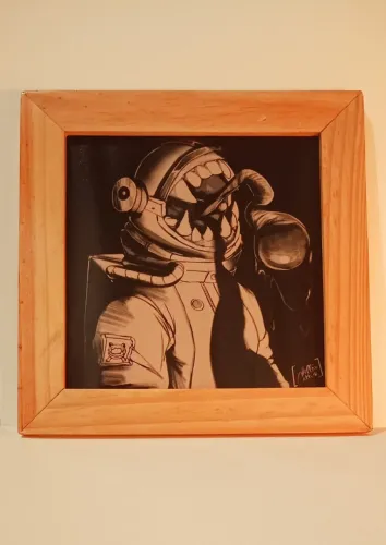 Quadro Astroalien Ilustração Original - @apolcath