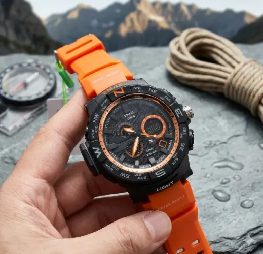 Relógio Time S-shock 1531 Esportivo à Prova D'água Laranja - Smael
