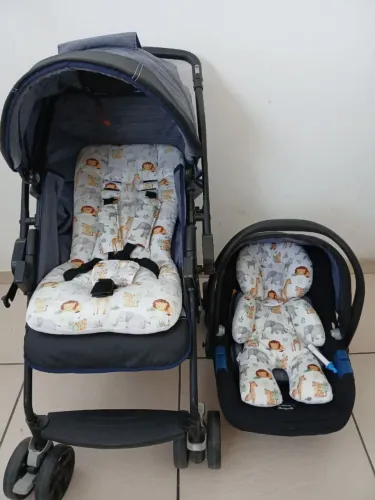 CARRINHO DE BEBÊ + BEBÊ CONFORTO DA BURIGOTTO + ALMOFADAS CONFORTÁVEIS