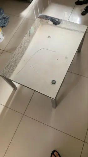 Centro espelhado inox com vidro 