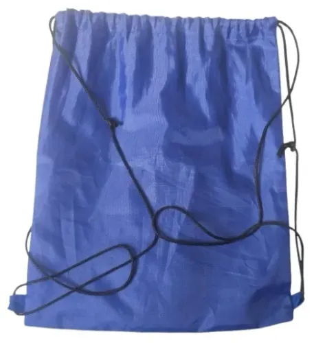 Mochila saco azul (c/ cordão ajustável, leve & resistente) c/ marca promocional impressa
