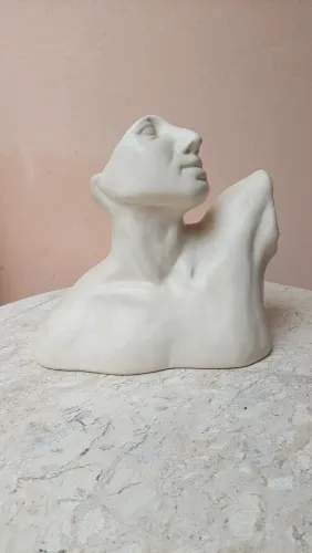Busto Masculino Cerâmica Escultura Estátua