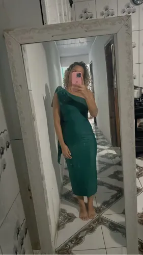 Vestido de festa verde esmeralda