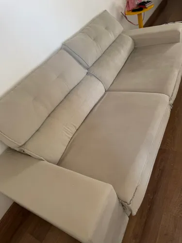Sofá em suede, retrátil- 2,5 metros - USADO 