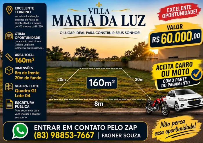 Venda lote villa maria da luz